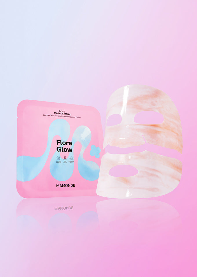 Flora Glow Rose Marble Mask