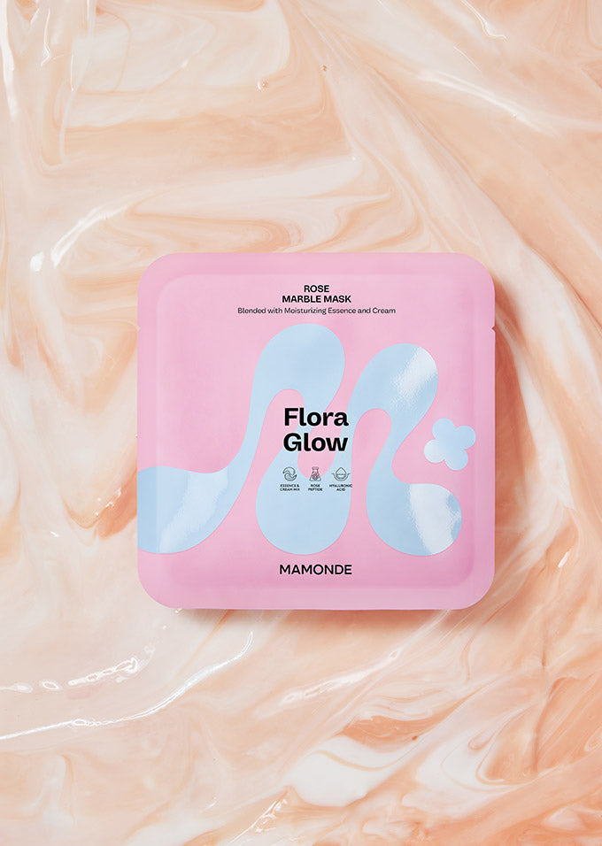 Flora Glow Rose Marble Mask